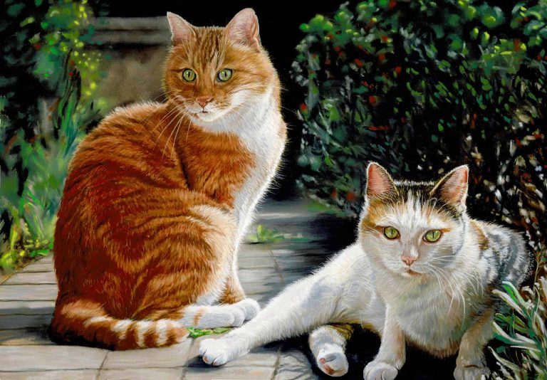 Teresa Seals Art - Oz and Willow cats